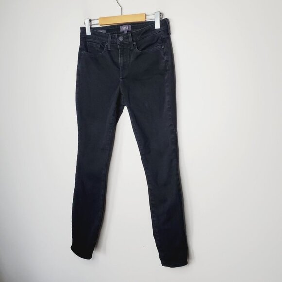 NYDJ Charcoal  Black Liftxtuck Ami Skinny Mid Rise Jeans - Picture 4 of 11